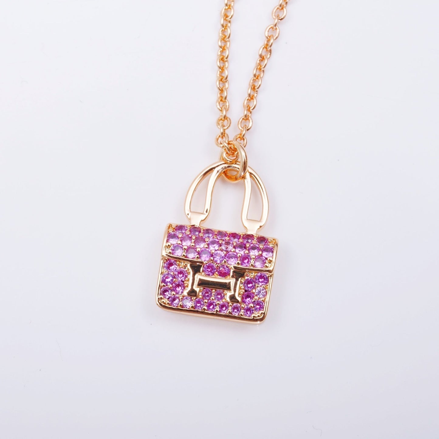 [Glow Jewelry]CONSTANCE PEDANT PURPLE DIAMOND NECKLACE