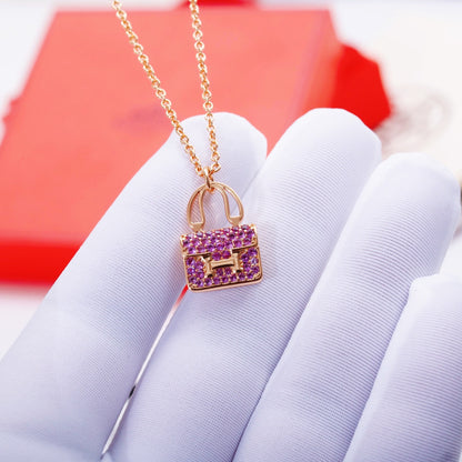 [Glow Jewelry]CONSTANCE PEDANT PURPLE DIAMOND NECKLACE