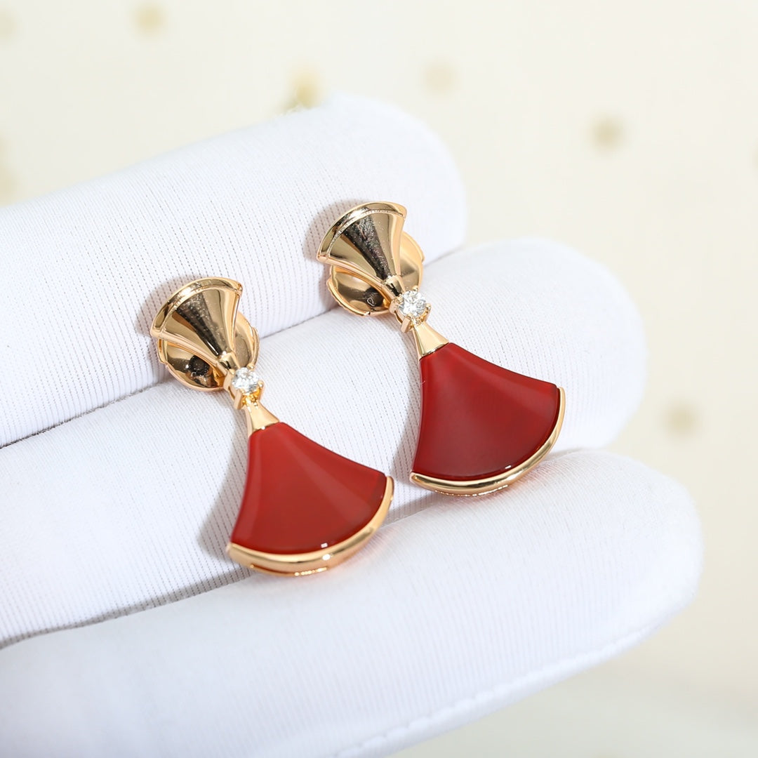 [Glow Jewelry]DREAM Carnelian PINK GOLD EARRINGS