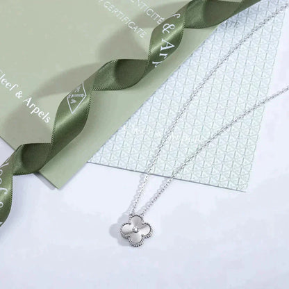 ®グロウジュエリー®クローバー15MMダイヤモンドレーザーネックレスシルバー