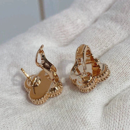 [Glow Jewelry]CLOVER MEDIUM 1 MOTIFS CARNELIAN  DIAMOND earrings
