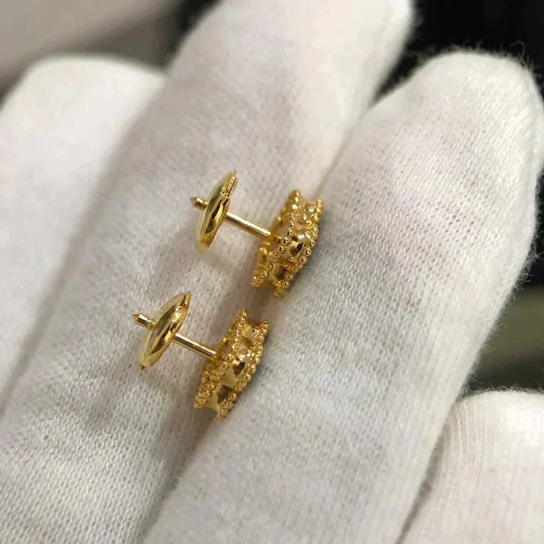 [Glow Jewelry]CLOVER MINI 9.5MM MALACHITE  EARRINGS