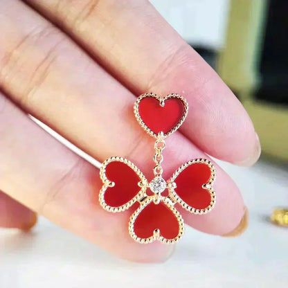 [Glow Jewelry]SWEET CLOVER CARNELIAN EARRINGS