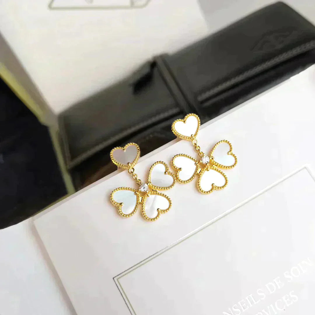 [Glow Jewelry]CLOVER SWEET WHITE MOP EARRINGS