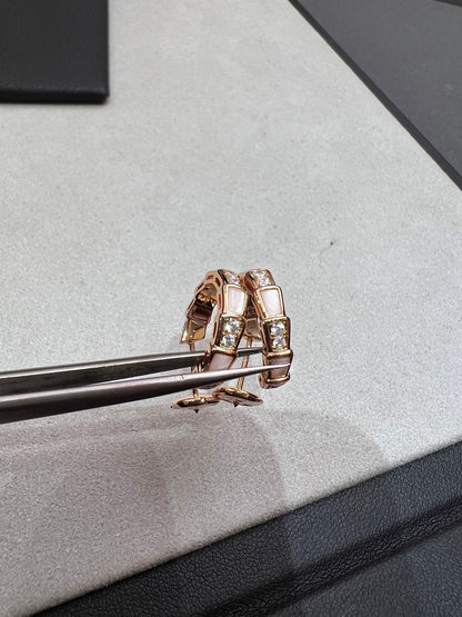[Glow Jewelry]SERPENTI MOP PINK GOLD EARRINGS