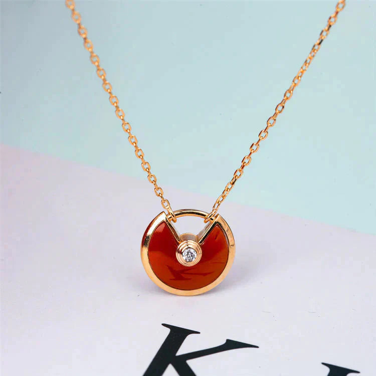 ¡®Glow Jewelry¡¯AMULETTE GOLD CARNELIAN ONYX NECKLACE