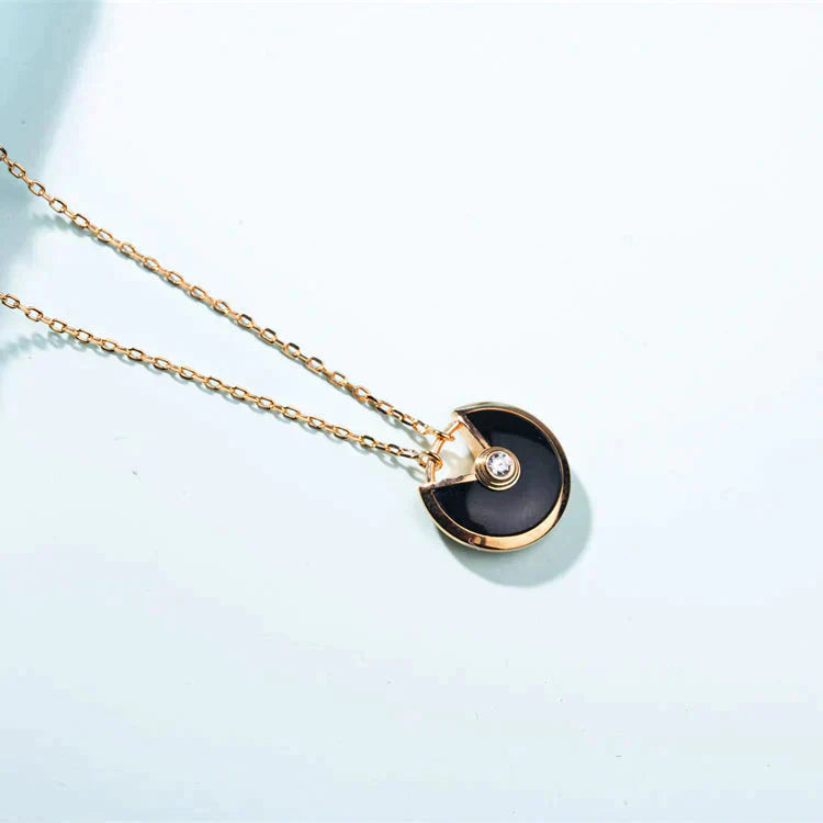 [Glow Jewelry]AMULETTE GOLD CARNELIAN ONYX NECKLACE