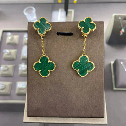 [Glow Jewelry]CLOVER 2 MOTIFS  EARRINGS (MULTIPLE CHOICESC