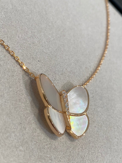 [Glow Jewelry]BUTTERFLY GOLD MOP DIAMOND NECKLACE