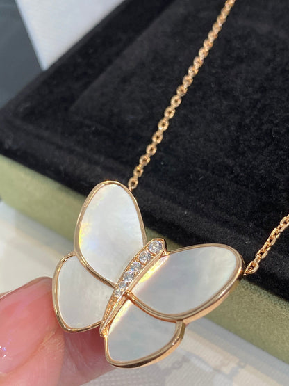[Glow Jewelry]BUTTERFLY GOLD MOP DIAMOND NECKLACE