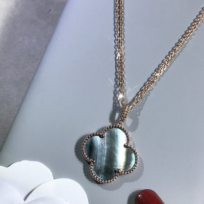 ¡®Glow Jewelry¡¯CLOVER 25MM GOLD DARK MOP BIG CLOVER NECKLACE