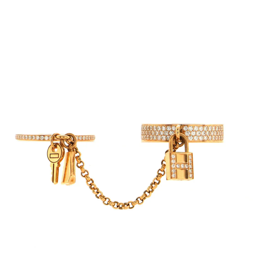[Glow Jewelry]HM KELLY CLOCHETTE DOUBLE RING IN  WITH DIAMONDS