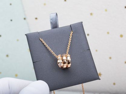 [Glow Jewelry]SERPENTI PINK GOLD NECKLACE DIAMOND