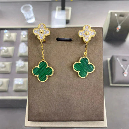 [Glow Jewelry]CLOVER  2 MOTIFS  DIAMOND  EARRINGS (MULTIPLE CHOICESç´