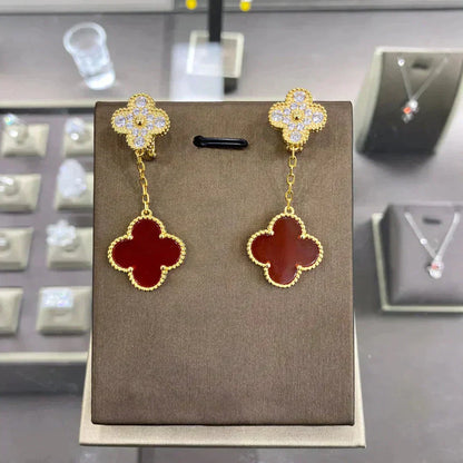 ¡®Glow Jewelry¡¯CLOVER  2 MOTIFS  DIAMOND  EARRINGS (MULTIPLE CHOICESç´