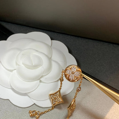 ¡®Glow Jewelry¡¯STAR AND SUN 4 MOTIFS GOLD DIAMONDS BRACELET