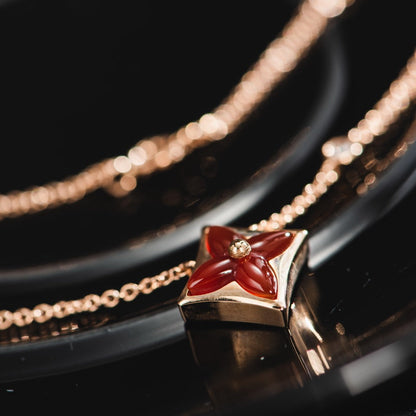 [Glow Jewelry]STAR NECKLACE PINK GOLD 1 DIAMOND