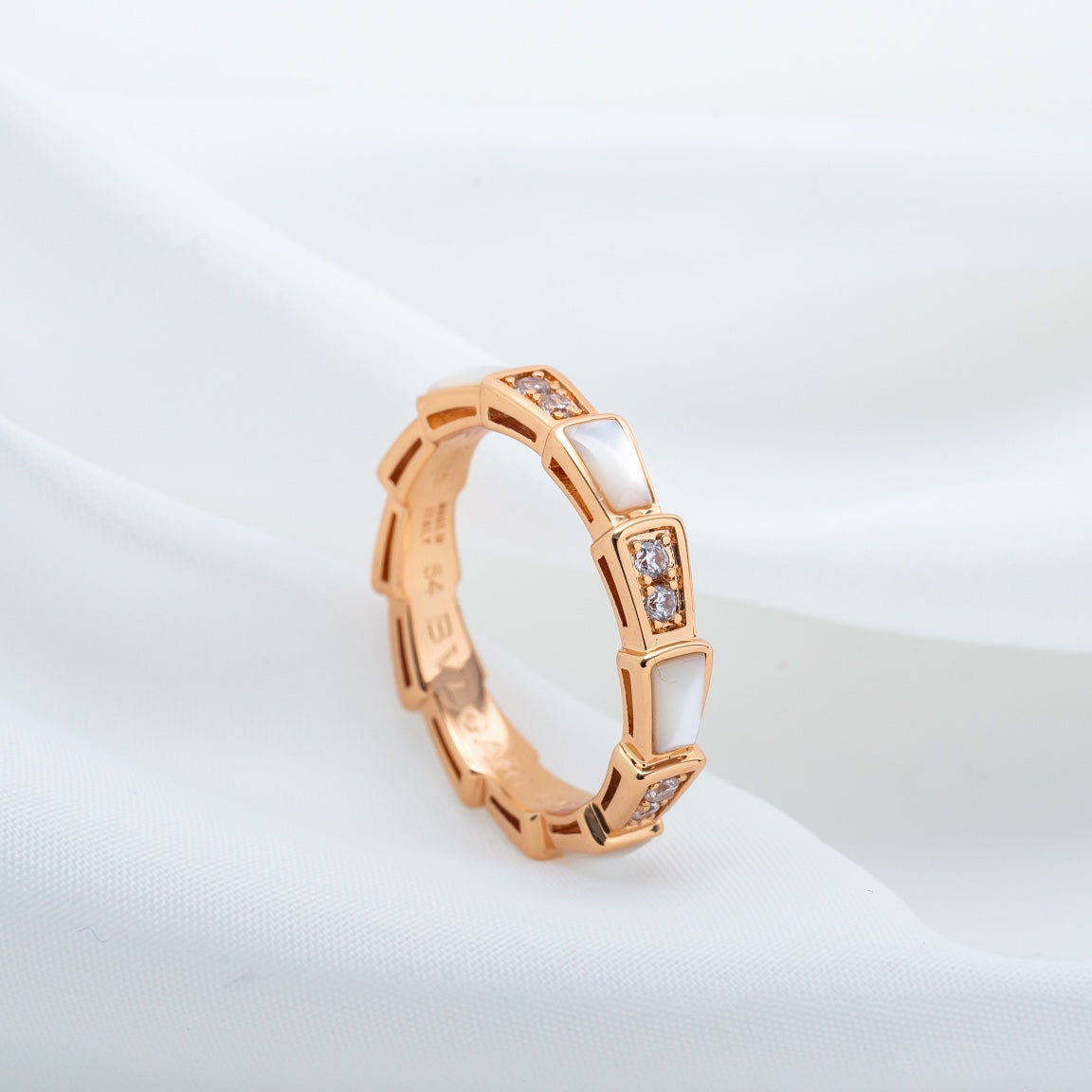 [Glow Jewelry]SERPENTI RING PINK GOLD DIAMOND MOP 3MM