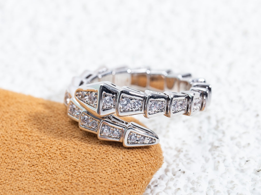 [Glow Jewelry]SERPENTI RING SILVER DIAMOND PAVED 4MM