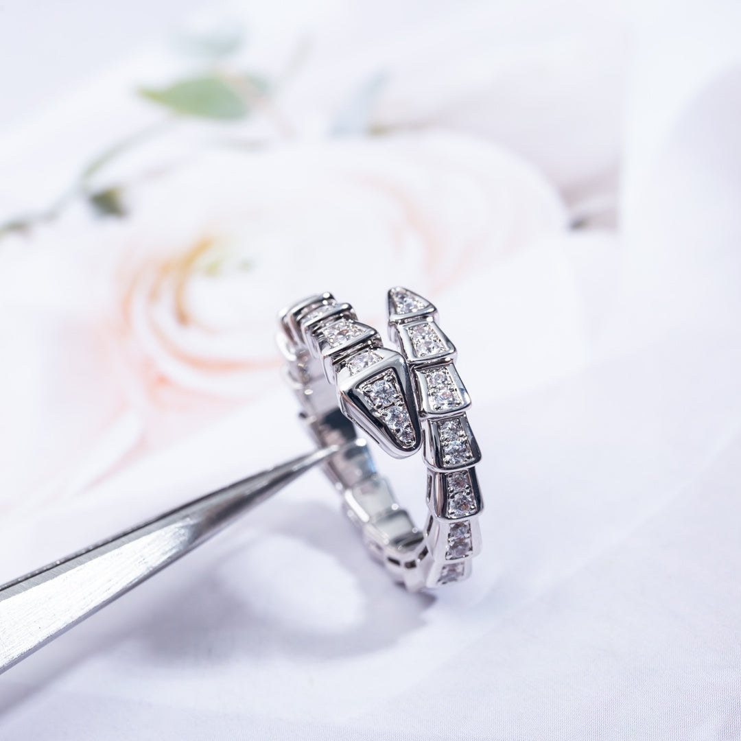 [Glow Jewelry]SERPENTI RING SILVER DIAMOND PAVED 4MM
