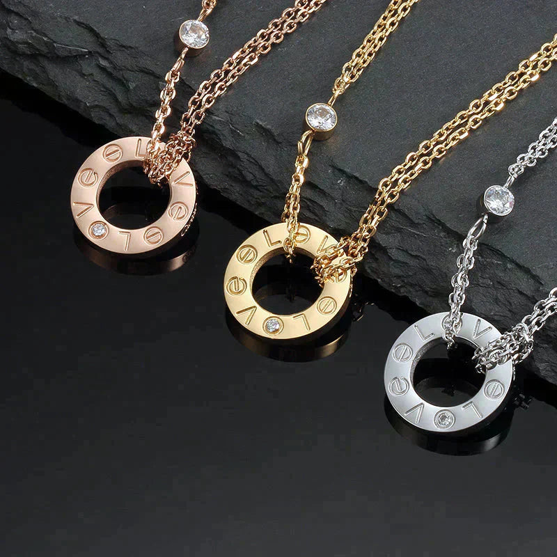 ¡®Glow Jewelry¡¯LOVE NECKLACE 16MM 2 DIAMONDS