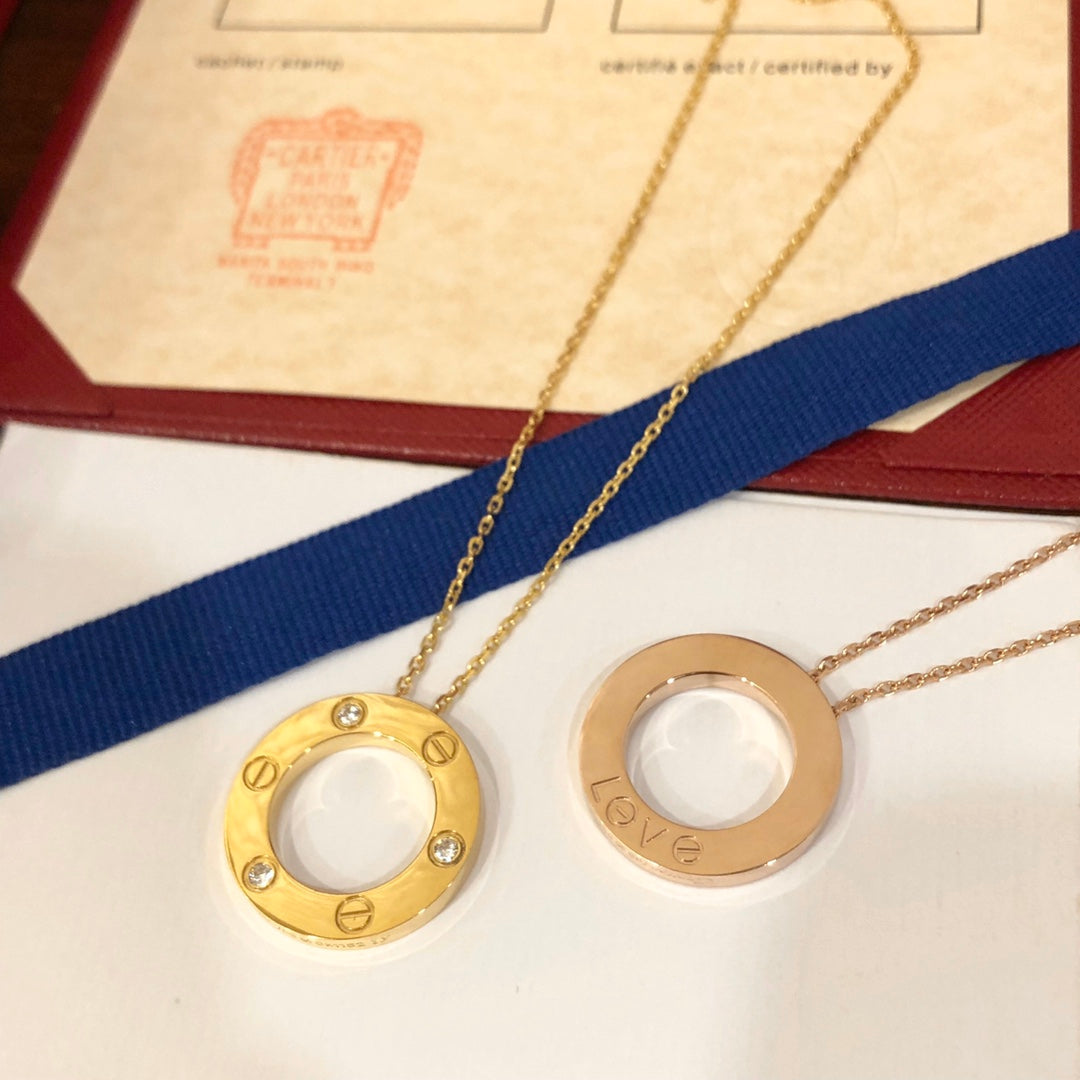 [Glow Jewelry]LOVE NECKLACE 16MM 3 DIAMONDS