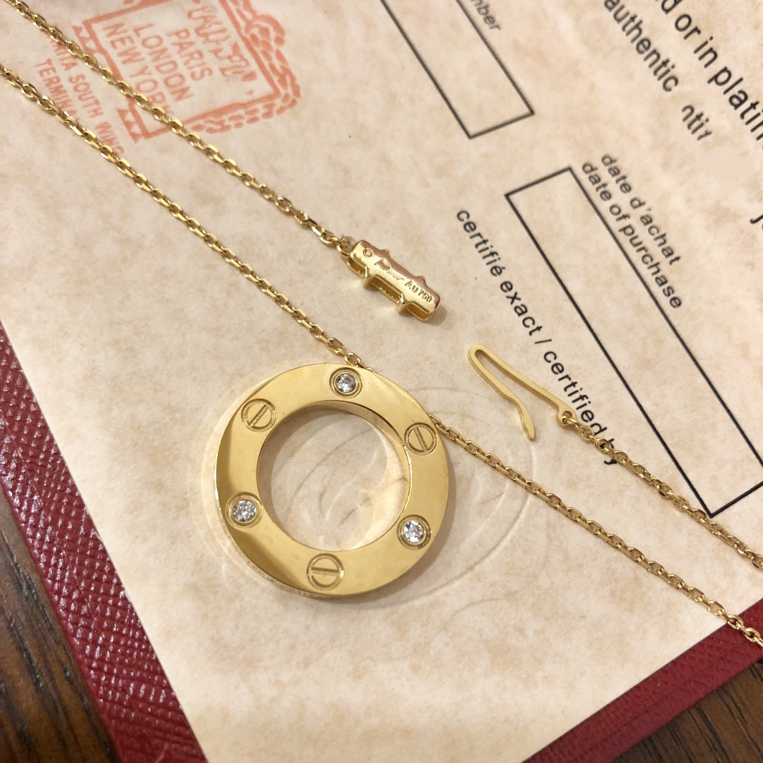 [Glow Jewelry]LOVE NECKLACE 16MM 3 DIAMONDS