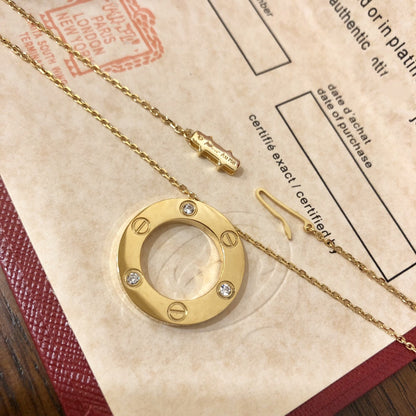 [Glow Jewelry]LOVE NECKLACE 16MM 3 DIAMONDS