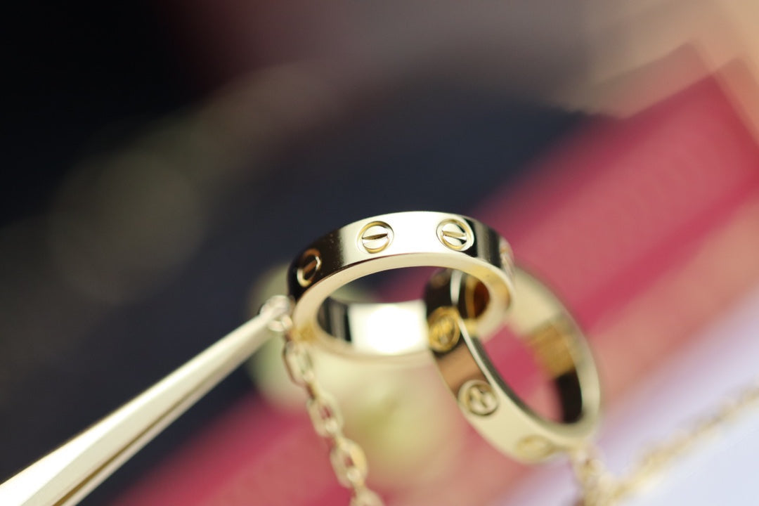 [Glow Jewelry]LOVE NECKLACE DOUBLE RING GOLD
