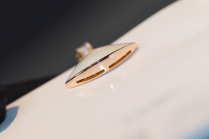 [Glow Jewelry]DREAM NECKLACE WHITE MOP PINK GOLD 1 DIAMOND