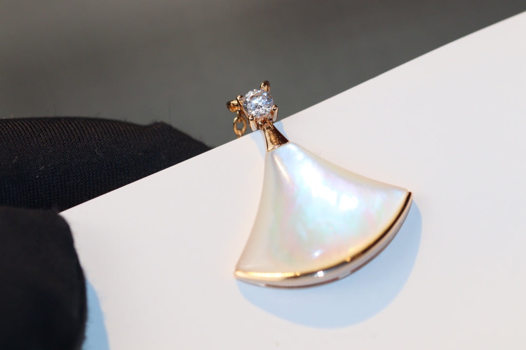 [Glow Jewelry]DREAM NECKLACE WHITE MOP PINK GOLD 1 DIAMOND