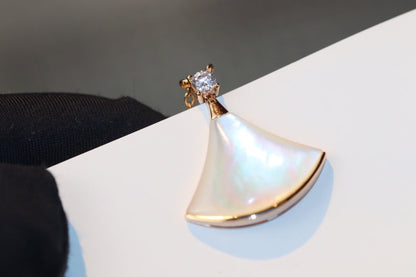[Glow Jewelry]DREAM NECKLACE WHITE MOP PINK GOLD 1 DIAMOND