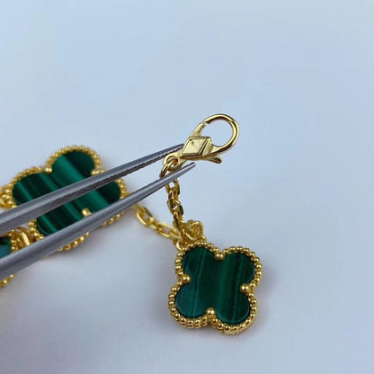¡®Glow Jewelry¡¯MAGIC CLOVER MALACHITE GOLD BRACELET 5 MOTIFS