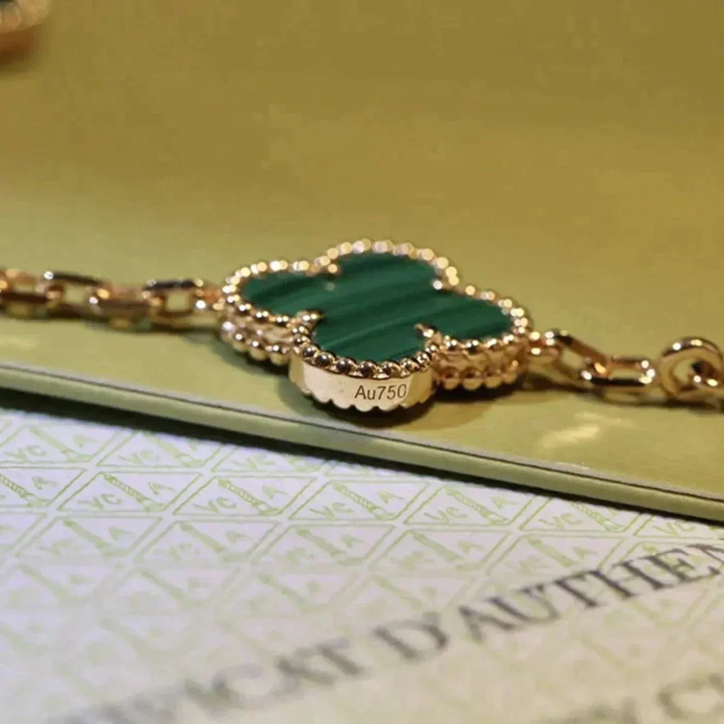 [Glow Jewelry]New  CLOVER 5 MOTIF MALACHITE BRACELET COLLECTION