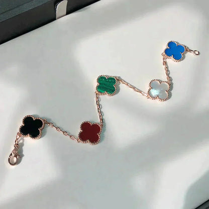 [Glow Jewelry]CLOVER 5 MOTIFS MULTICOLOR BRACELET