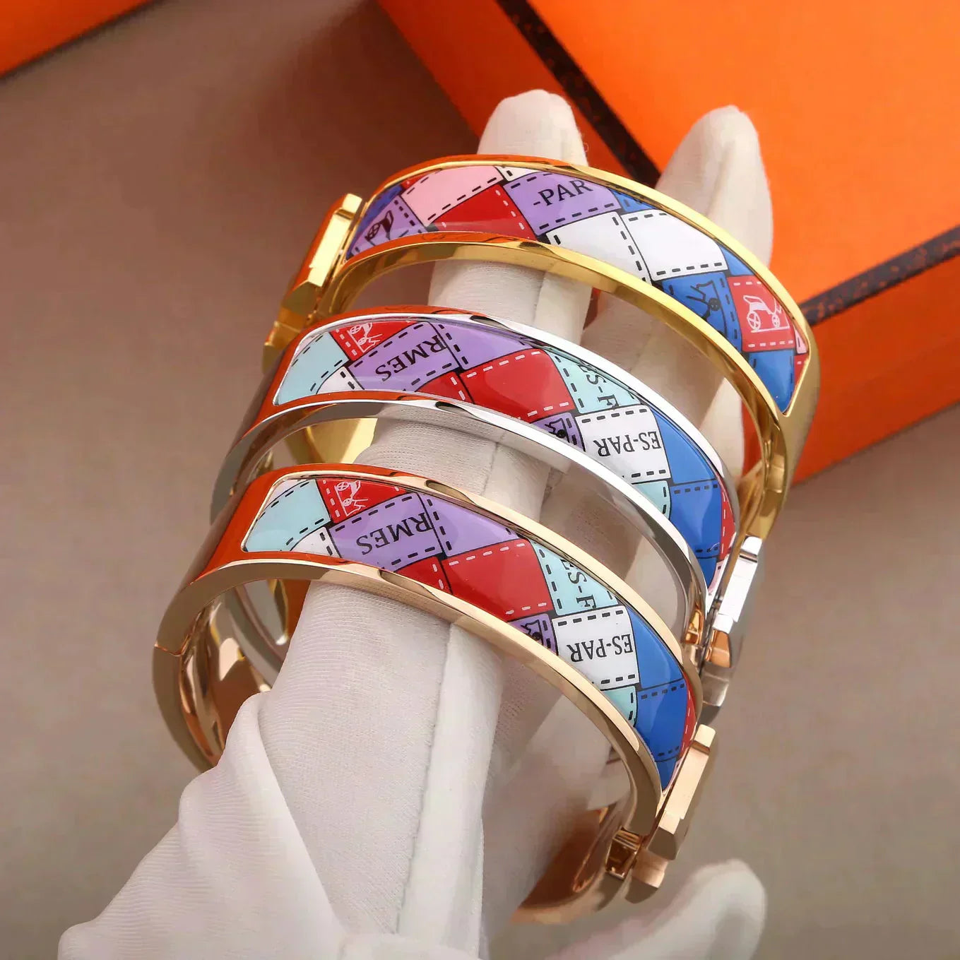 [Glow Jewelry]H BRACELET DOTTED BORDER 12MM