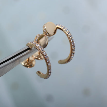 ¡®Glow Jewelry¡¯JUSTE EARRINGS 12.75MM PINK GOLD DIAMOND