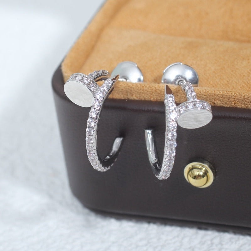 [Glow Jewelry]JUSTE EARRINGS 12.75MM SILVER DIAMOND