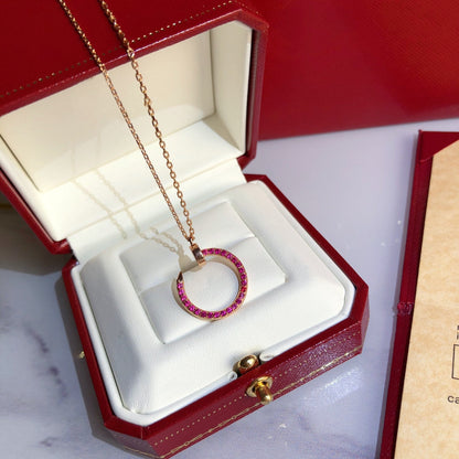 [Glow Jewelry]JUSTE NECKLACE GOLD RED DIAMONDS