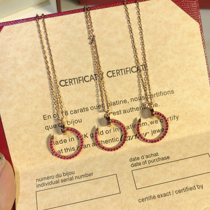 [Glow Jewelry]JUSTE NECKLACE GOLD RED DIAMONDS