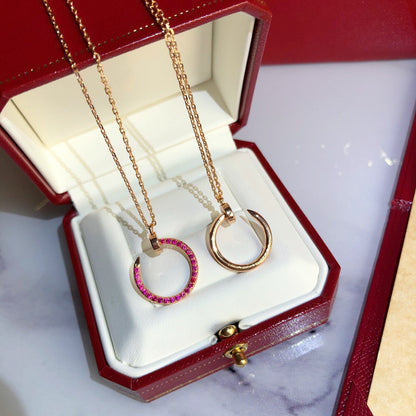 [Glow Jewelry]JUSTE NECKLACE GOLD RED DIAMONDS