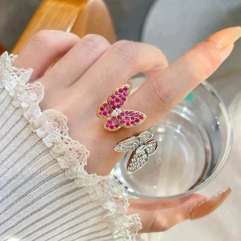 ¡®Glow Jewelry¡¯TWIN BUTTERFLY DIAMOND RING