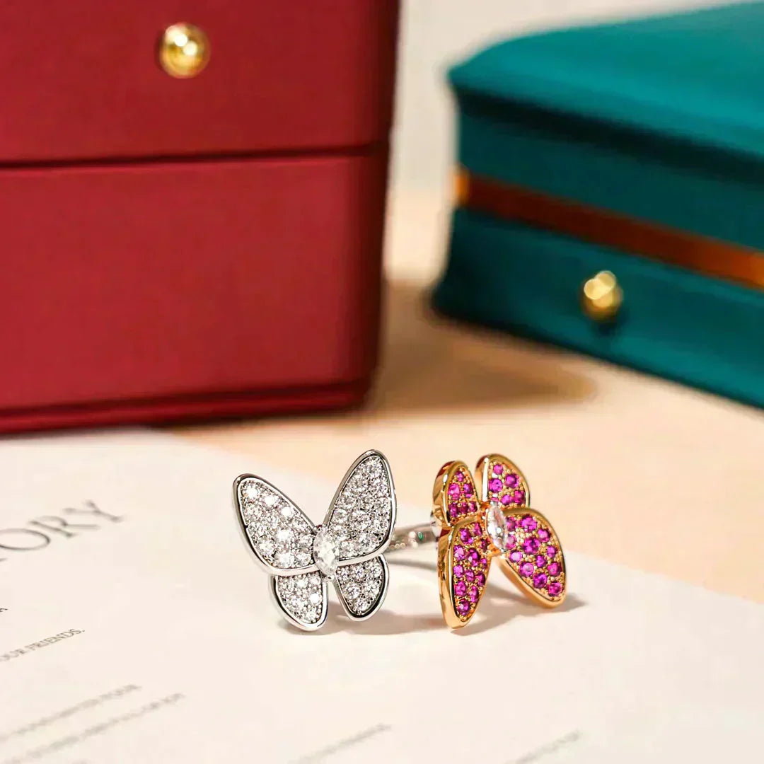 [Glow Jewelry]TWIN BUTTERFLY DIAMOND RING