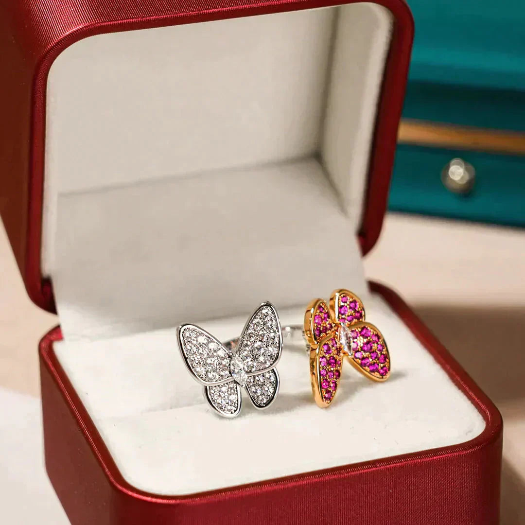 [Glow Jewelry]TWIN BUTTERFLY DIAMOND RING