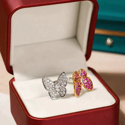 ¡®Glow Jewelry¡¯TWIN BUTTERFLY DIAMOND RING
