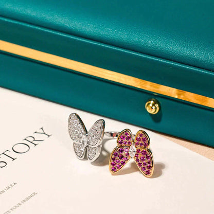 [Glow Jewelry]TWIN BUTTERFLY DIAMOND RING