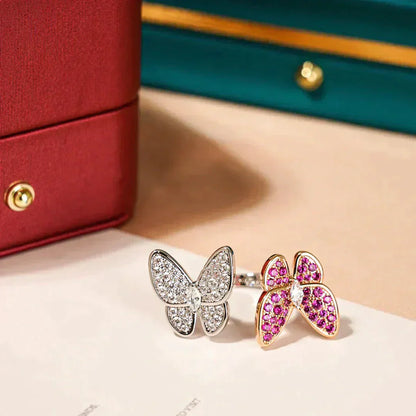 [Glow Jewelry]TWIN BUTTERFLY DIAMOND RING