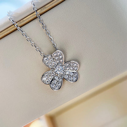 [Glow Jewelry]CLOVER DIAMOND NECKLACE SILVER