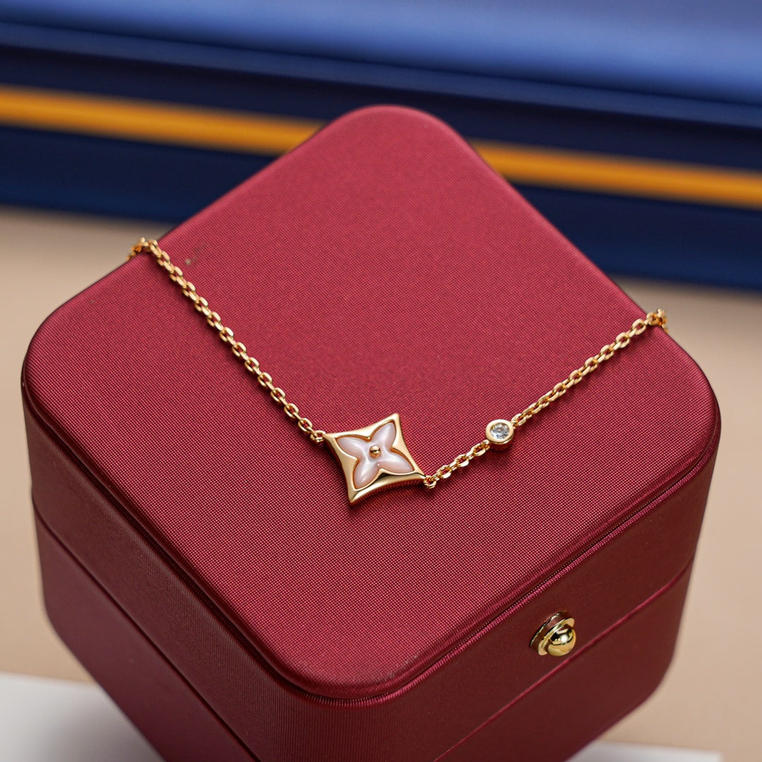 [Glow Jewelry]STAR 1 DIAMOND PINK GOLD BRACELET