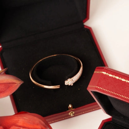 [Glow Jewelry]PANTHERE ROSE GOLD DIAMOND OPEN BRACELET